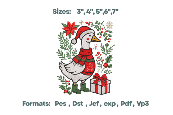 Christmas Goose Sweater Embroidery