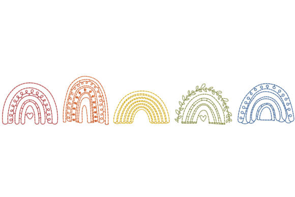 Colorful Rainbow Line Art Design