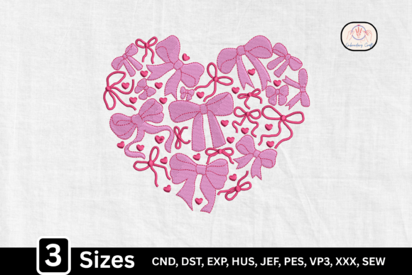 Girly Coquette Valentine Bow Heart