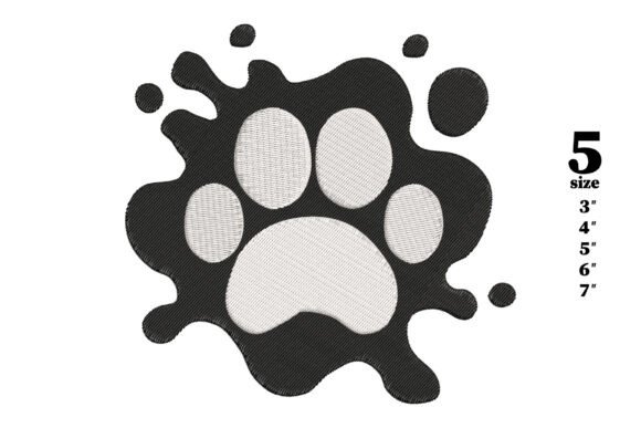 Paw Print Decal Embroidery Design