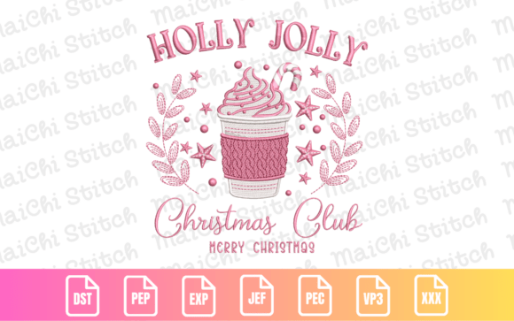 Pink Holiday Drink Embroidery Review