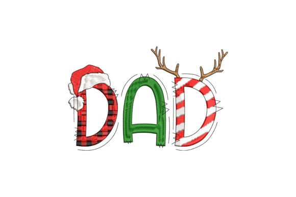 Santa Dad Christmas Embroidery Design