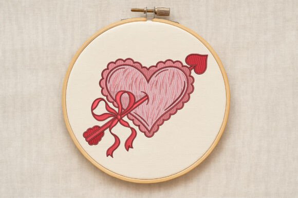 Scalloped Heart Bow Valentine
