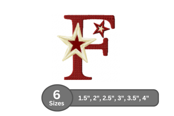 Star Pop Alphabet - F for Holiday Embroidery