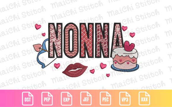 Valentine Nonna Embroidery Design